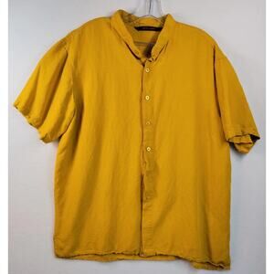 Linea Uomo Yellow Linen Shirt Size XL